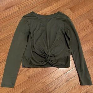 Army Green Knot Top
